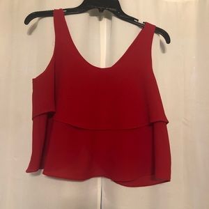 Red open back top